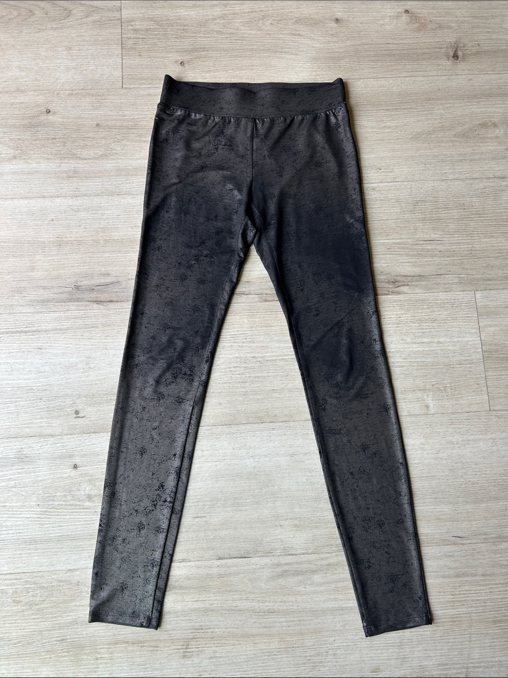 Guess Black Shimmery Velvet-Look Leggings Size S